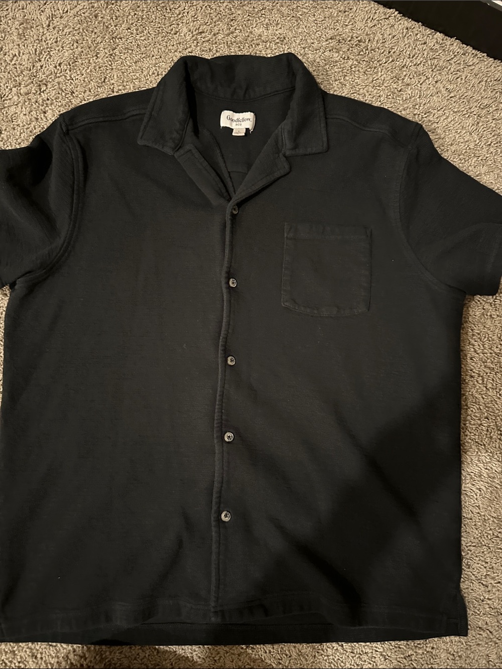 Goodfellow & Co Black Short-Sleeve Button-Down Shirt